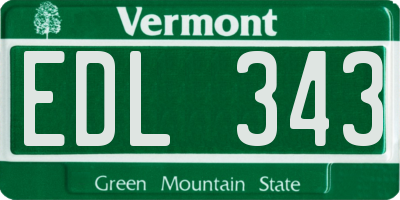 VT license plate EDL343