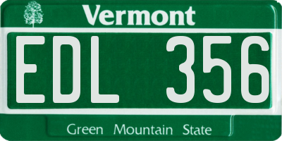 VT license plate EDL356