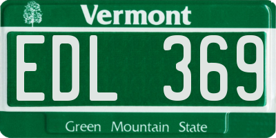 VT license plate EDL369