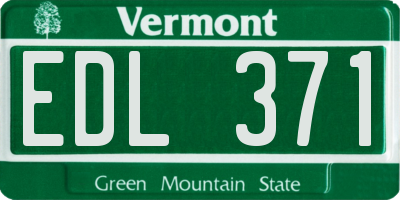 VT license plate EDL371