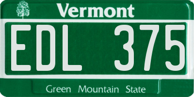 VT license plate EDL375