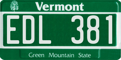VT license plate EDL381