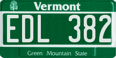 VT license plate EDL382