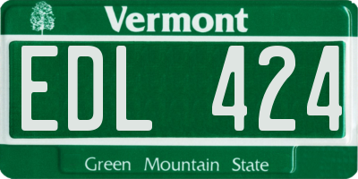 VT license plate EDL424