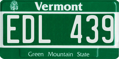 VT license plate EDL439