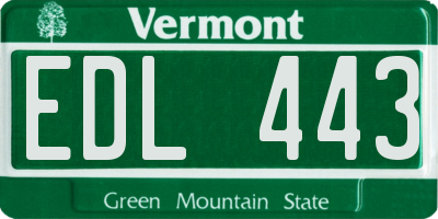 VT license plate EDL443