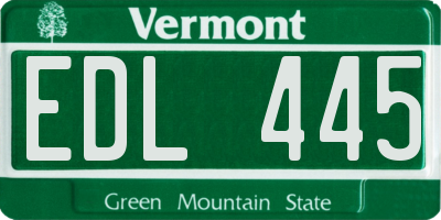 VT license plate EDL445