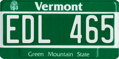 VT license plate EDL465