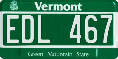 VT license plate EDL467