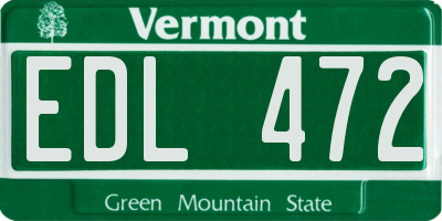 VT license plate EDL472