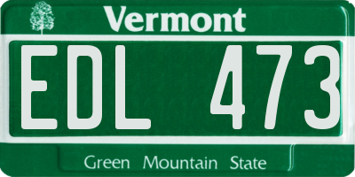 VT license plate EDL473