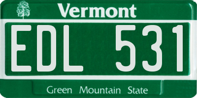 VT license plate EDL531