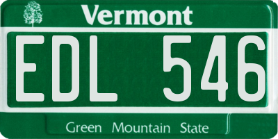 VT license plate EDL546
