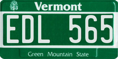 VT license plate EDL565