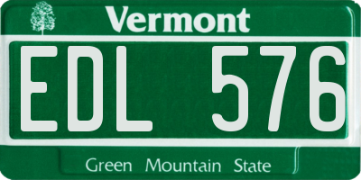 VT license plate EDL576