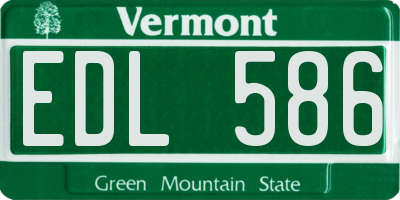 VT license plate EDL586