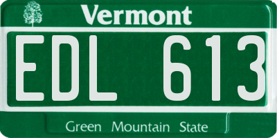 VT license plate EDL613