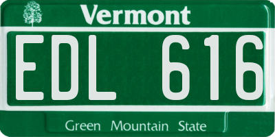 VT license plate EDL616