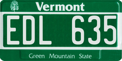 VT license plate EDL635