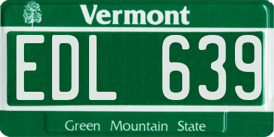 VT license plate EDL639