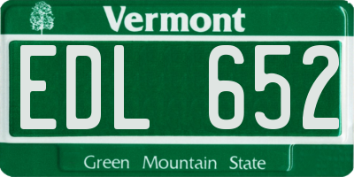 VT license plate EDL652