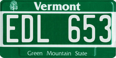 VT license plate EDL653