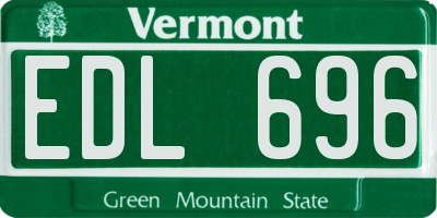 VT license plate EDL696
