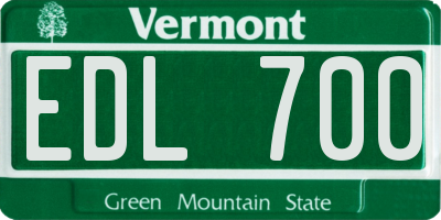 VT license plate EDL700