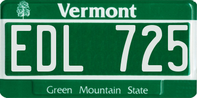 VT license plate EDL725