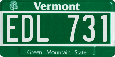 VT license plate EDL731