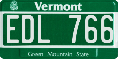 VT license plate EDL766