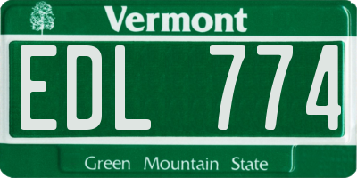 VT license plate EDL774