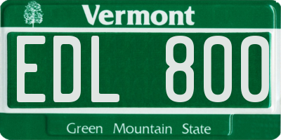 VT license plate EDL800