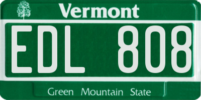 VT license plate EDL808