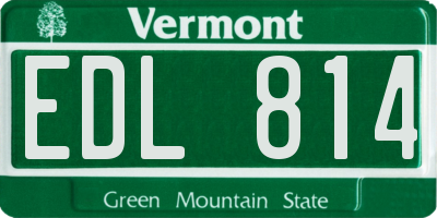 VT license plate EDL814