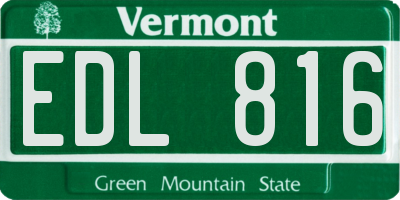 VT license plate EDL816