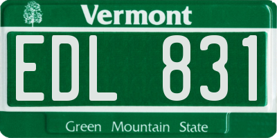 VT license plate EDL831