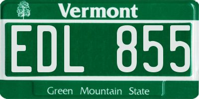 VT license plate EDL855