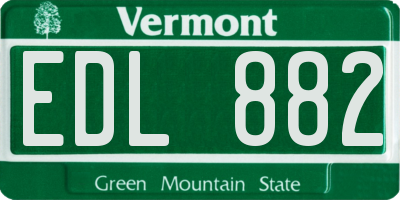 VT license plate EDL882