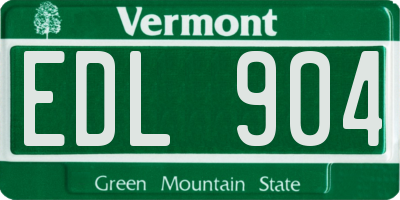 VT license plate EDL904