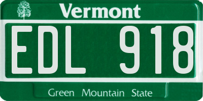 VT license plate EDL918