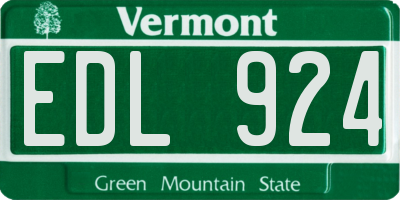 VT license plate EDL924