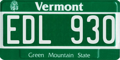 VT license plate EDL930