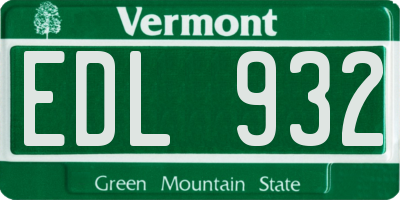 VT license plate EDL932