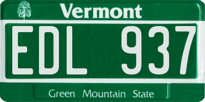 VT license plate EDL937
