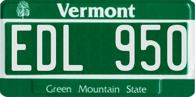 VT license plate EDL950