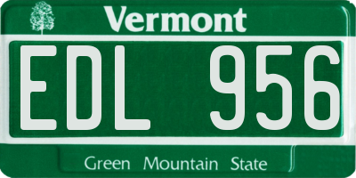 VT license plate EDL956