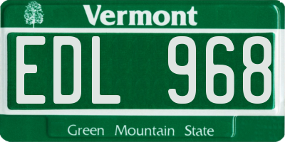 VT license plate EDL968