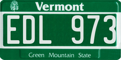 VT license plate EDL973