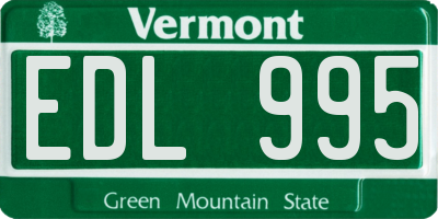 VT license plate EDL995